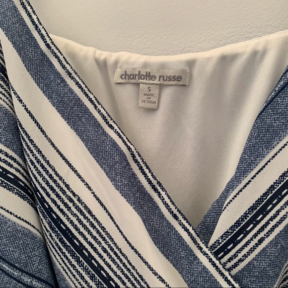 Charlotte Russe White and Blue Striped Jumpsuit - Picture 5 of 12